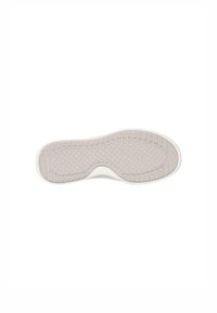 Suela de zapato con una superficie texturizada y con patrón en gris claro con un borde blanco, diseñada para ofrecer agarre y durabilidad.