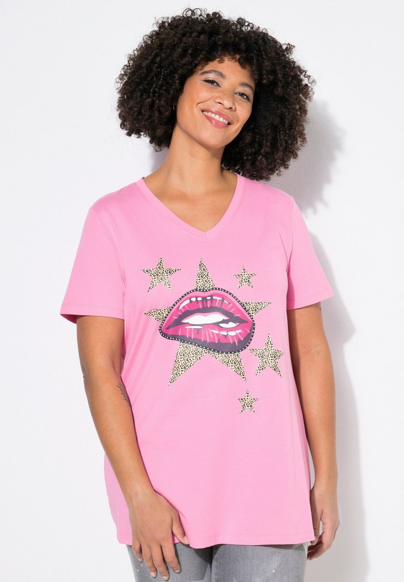 Angel of Style KOMFORT FIT LIPPEN-MOTIV ZIERSTEINCHEN - T-shirt con stampa - flamingo