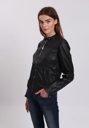 BIANCA - Leather jacket - black