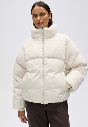 OPUS, LOOSE FIT RIBBED TEXTURE - Winterjas - soft cream