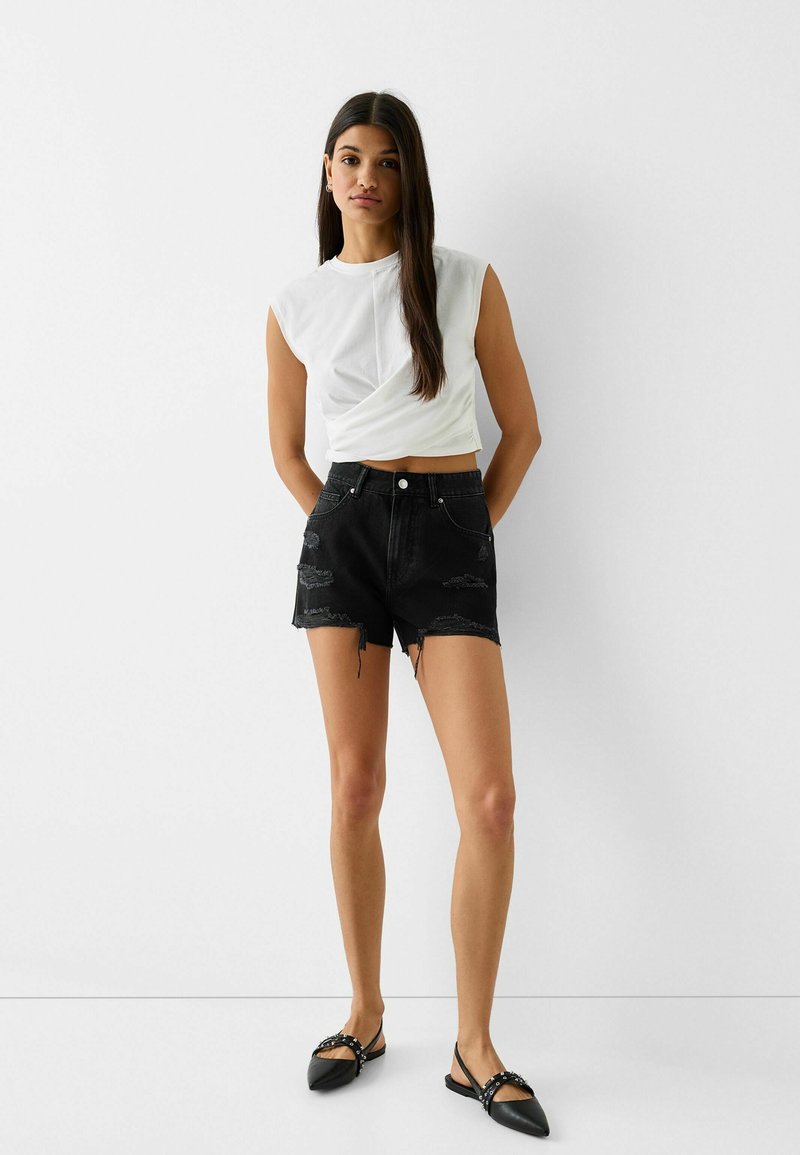 Bershka Jeansshort zwart