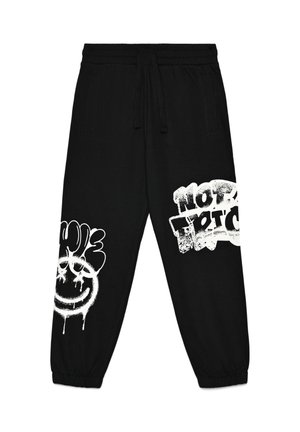 CON STAMPA GRAFFITI - Pantaloni sportivi - nero