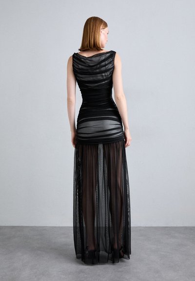 Norma Kamali TARA PICKLEBALL GOWN - Vestido de fiesta - black/snow white