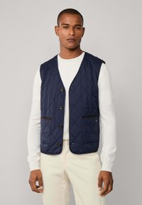 Hackett London Strukirani kaput - midnight blue