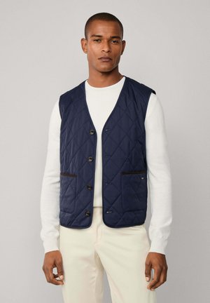 Hackett London Strukirani kaput - midnight blue