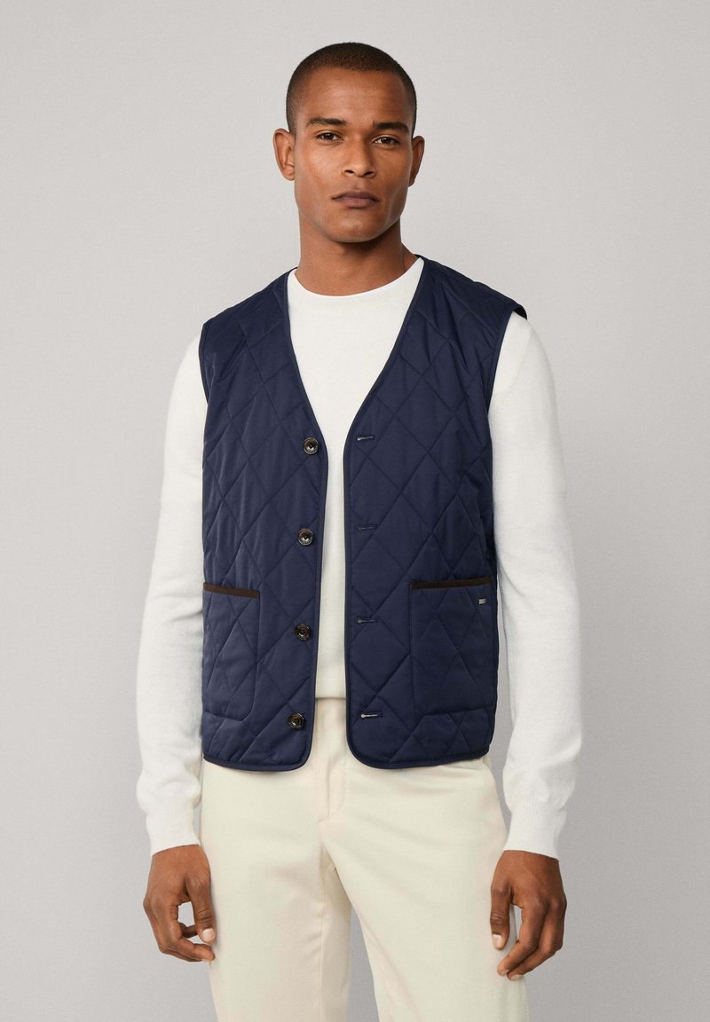 Hackett London Strukirani kaput - midnight blue