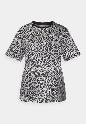 Puma, GRAPHIC ANIMAL RELAXED TEE - Camiseta estampada - black