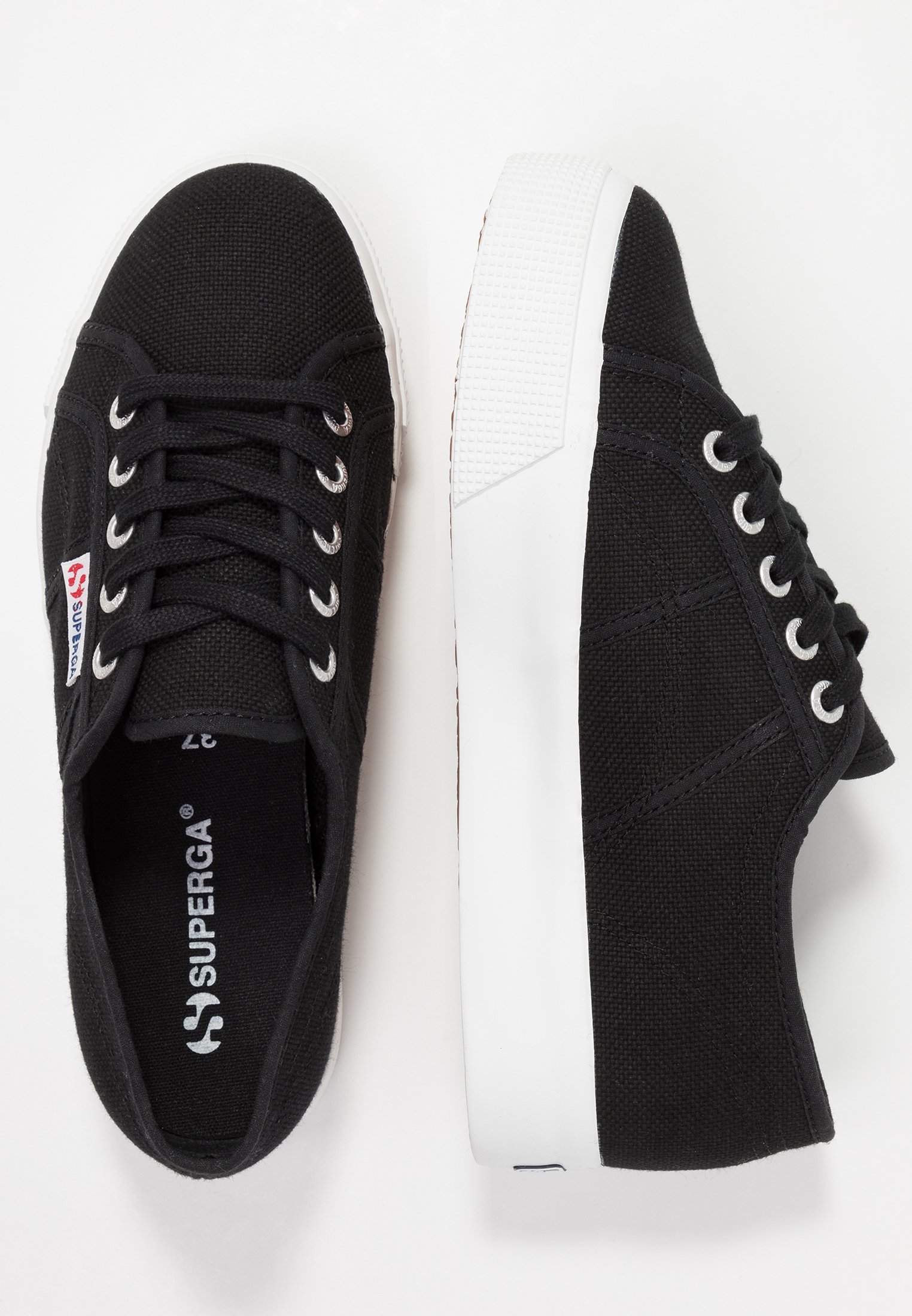 superga black white
