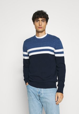 CORE CREW PLACED STRIPE - Pullover - navy
