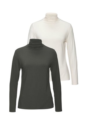 STEHKRAGEN 2 PACK - Longsleeve - graugrün creme