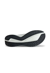 Semelle de chaussure de sport Ecco avec un profil en caoutchouc noir texturé et une semelle intermédiaire blanche. Design structuré avec des lignes courbes pour une adhérence optimale.