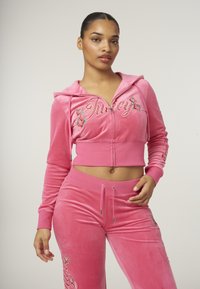 Juicy Couture ROSE MARISSA - Majica s kapuljačom i patentnim zatvaračem - hot pink