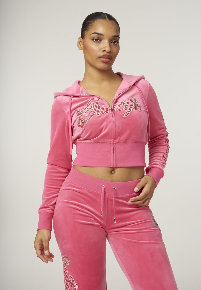 Juicy Couture ROSE MARISSA - Majica s kapuljačom i patentnim zatvaračem - hot pink