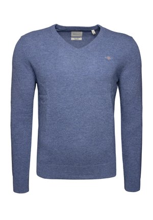 EXTRAFINE  V-NECK - Pulover - stone blue melange