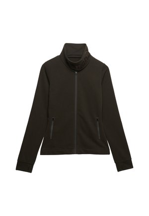 Bench, BENCH X SUPERDRY &AMP; CO BENCH FUNNEL NECK EMBROIDERED TRACK TOP - Sweatjacke - black olive