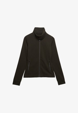 Bench, BENCH X SUPERDRY & CO BENCH FUNNEL NECK EMBROIDERED TRACK TOP - Sweatjakke - black olive