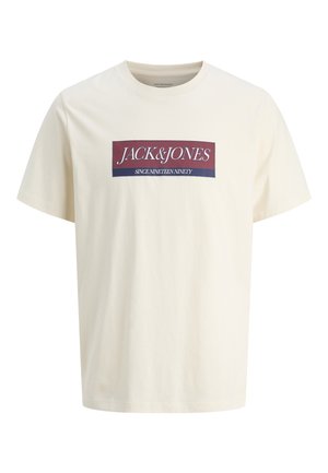 Jack & Jones Junior, JORINWOOD BLOCK BRAND TEE - T-shirt imprimé - antique white