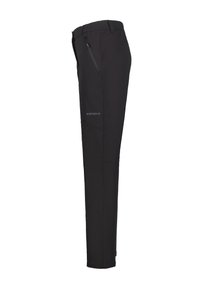 Mustat ulkoiluhousut, jotka on valmistettu kestävästä kankaasta. Housuissa on slim fit -malli, sivu-zekopussi ja hienovarainen brändäys. Sileä textile ja vahvistetut saumat.