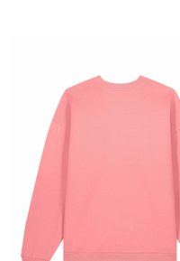 Felpa rosa con scollo rotondo, maniche lunghe e polsini a costine. Realizzata in tessuto morbido con una texture liscia e un design semplice.