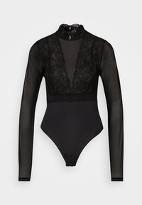 PCSICCA HIGH NECK BODYSTOCKING - Majica z dolgimi rokavi - black
