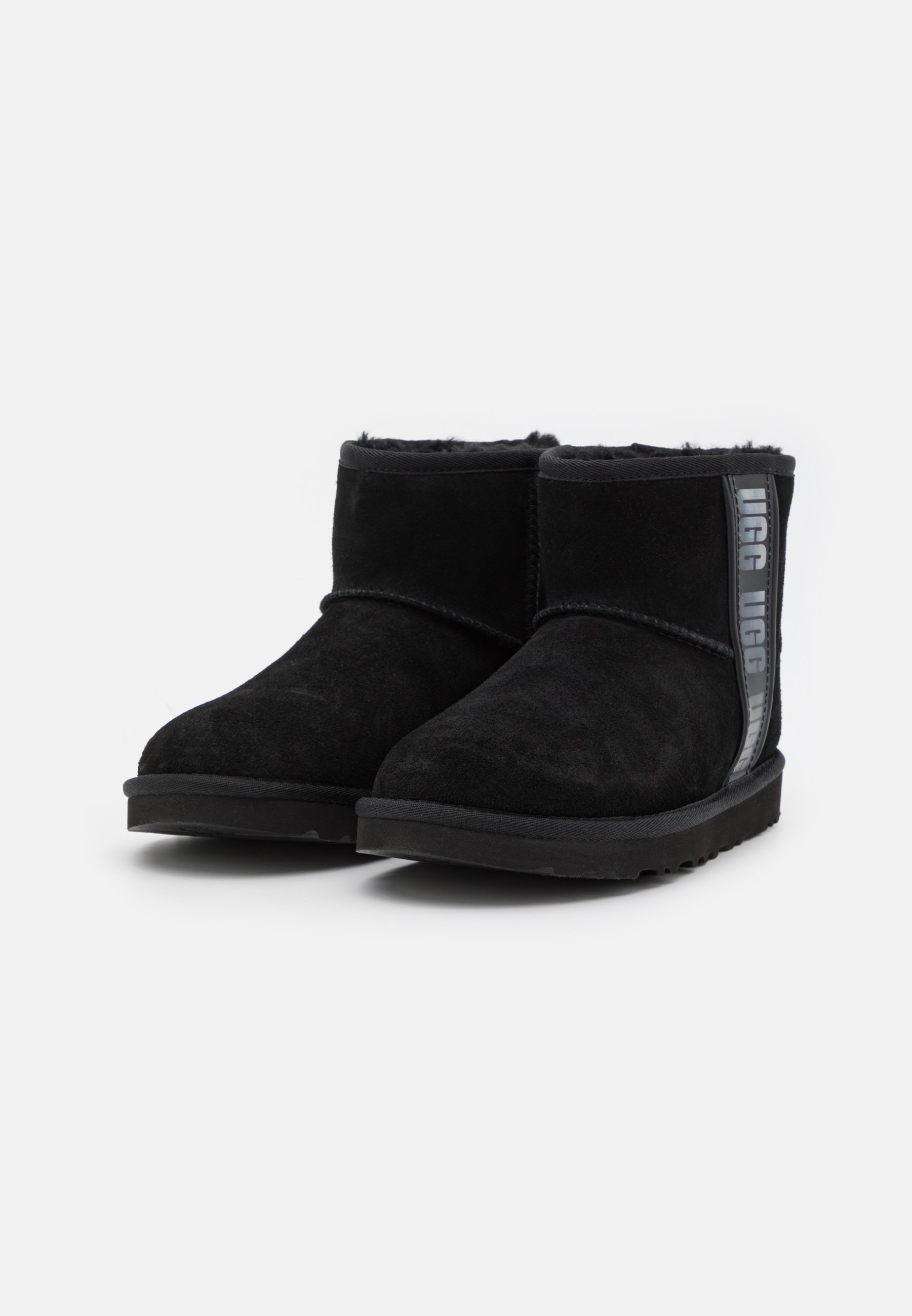 UGG CLASSIC MINI SIDE LOGO - Korte laarzen - black/zwart - Zalando.nl