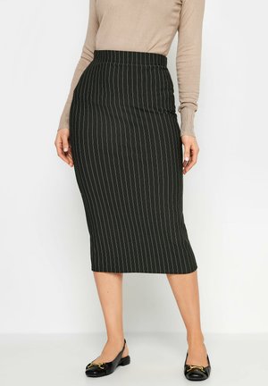 PINSTRIPE MIDAXI - Kokerrok - black