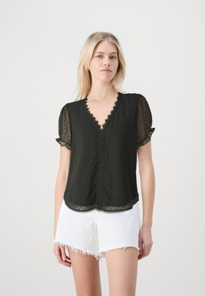 VIDOBBA V NECK DETAIL - Blūze - black