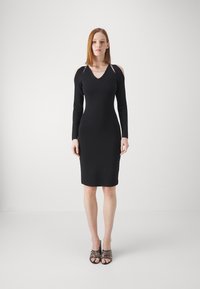 KARL LAGERFELD - CUT OUT DRESS - Jersey dress - black Thumbnail Image 1