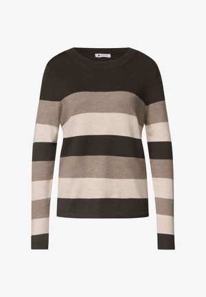 Street One, PULLOVER MIT RUNDHALS UND STREIFEN - Jersey de punto - black coffee