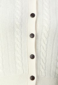 pure cashmere CLASSIC CABLE CARDIGAN - Kardiganas - vintage white