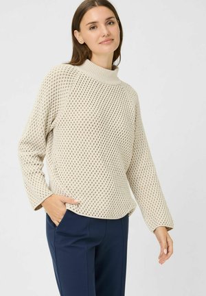 PULLOVER MIT ALLOVER-MUSTER - Pullover - beige