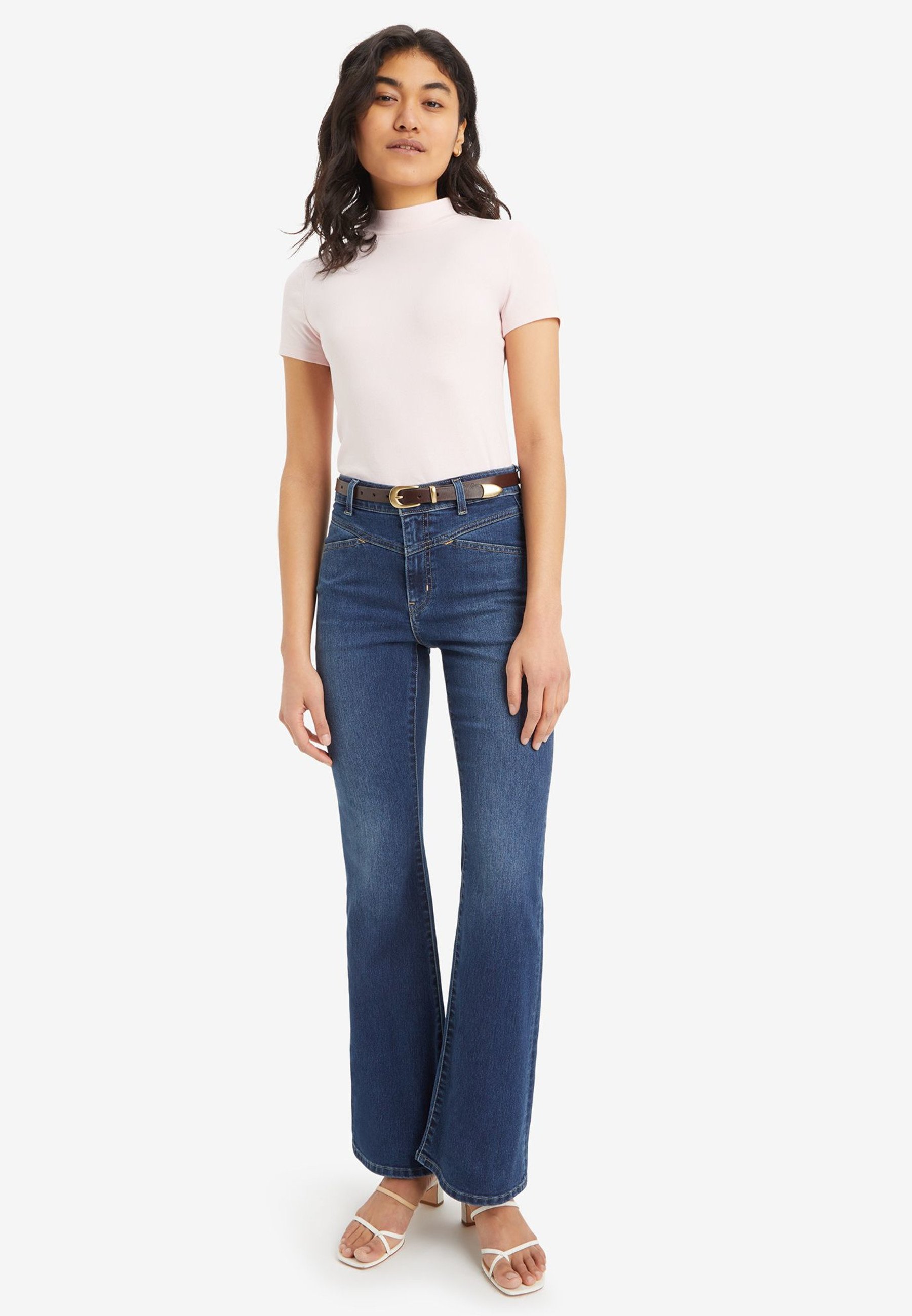 flare high rise jeans