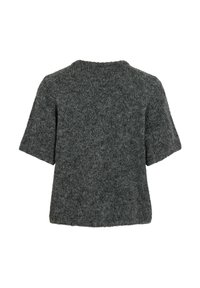 VILA VIMARLEY KURZARMELIGER - Lihtne T-särk - dark grey melange