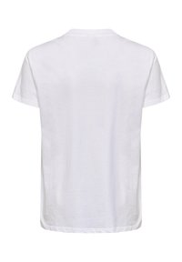 Hvid bomulds t-shirt med standard rund halsudskæring og korte ærmer. Bagsiden er ensfarvet uden mønstre eller accenter.