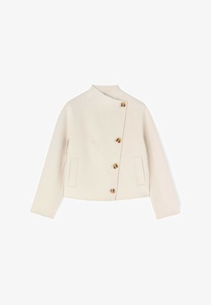 Motivi, CAPPOTTO CABAN CON CHIUSURA ASIMMETRICA - Giacca leggera - bianco