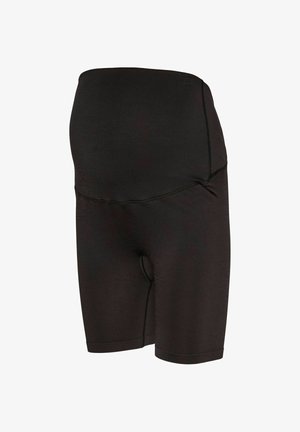MAMALICIOUS, NAHTLOSE SHORTS SLIM FIT HOHE TAILLE SHORTS - Short - black