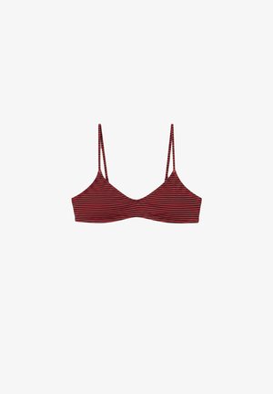 PULL&BEAR, STIPED - BIKINI TOP - Haut de bikini - red