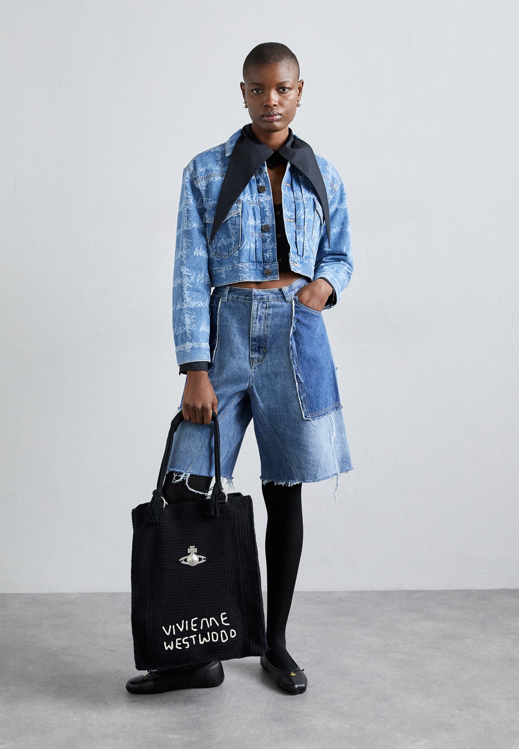 専用/vivienne westwomod si cropped jacket Floral cropped denim jacket in green - Vivienne Westwood