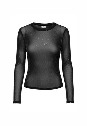 ENGER SCHNITT RUNDHALSAUSSCHNITT LANGARM - Blusa - schwarz