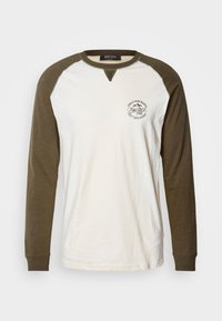 Pikkade varrukatega topp - olive/beige