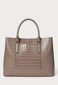 Lauren Ralph Lauren EMBOSSED LEATHER LARGE MARCY SATCHEL - Ručna torba - taupe brown