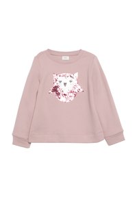 Roze sweatshirt met een pailletten uilontwerp op de voorkant. Zacht materiaal met een ronde halslijn en geribde boorden en onderrand. Casual pasvorm.