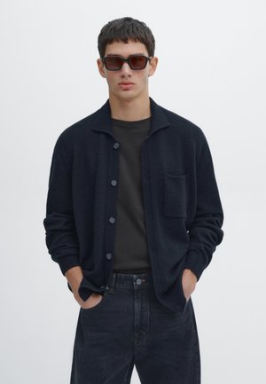 POCKET DETAIL - Cardigan - dark blue denim