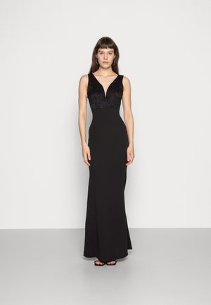 V NECK MAXI - Abito da sera - black