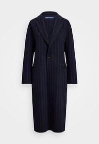 PINSTRIPE DOUBLE-FACED WOOL OVERCOAT - Manteau classique - navy
