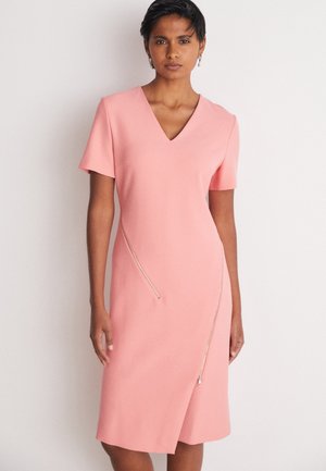 BOSS V-NECK DRESS WITH ZIP DETAILS - Day dress - bright pink