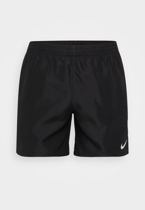 Shorts de sport noirs en tissu léger, avec une taille élastique et un logo Nike blanc sur le côté gauche.