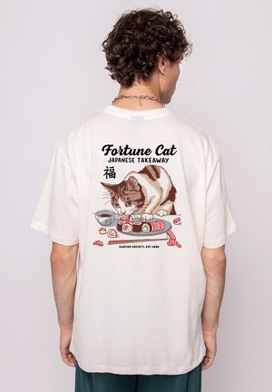 Kaotiko FORTUNE CAT UNISEX - T-shirt print - white