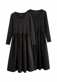 REGULAR FIT - 2 PACK LONG SLEEVE - Obleka iz džersija - black/chocolate brown