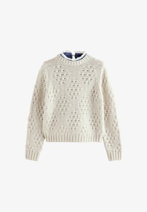 REGULAR FIT - FRILL COLLAR STITCH DETAIL - Džemperis - neutral